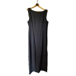 Jessica Howard Black Sleeveless Maxi Gown Boat Neck  Dress Size 20